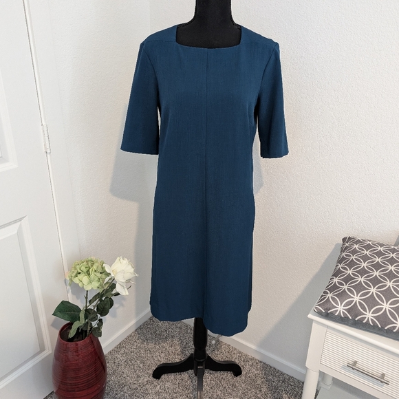 💘 M.M. Lafleur Emily Teal Blue Green Dress Sz 10 - Picture 3 of 5